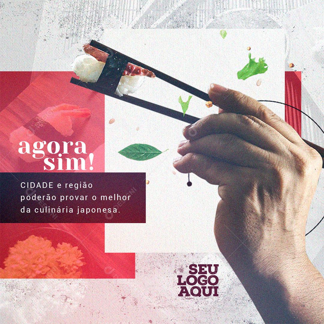 Social Media Comida Japonesa Agora Sim Sushi PSD Editável