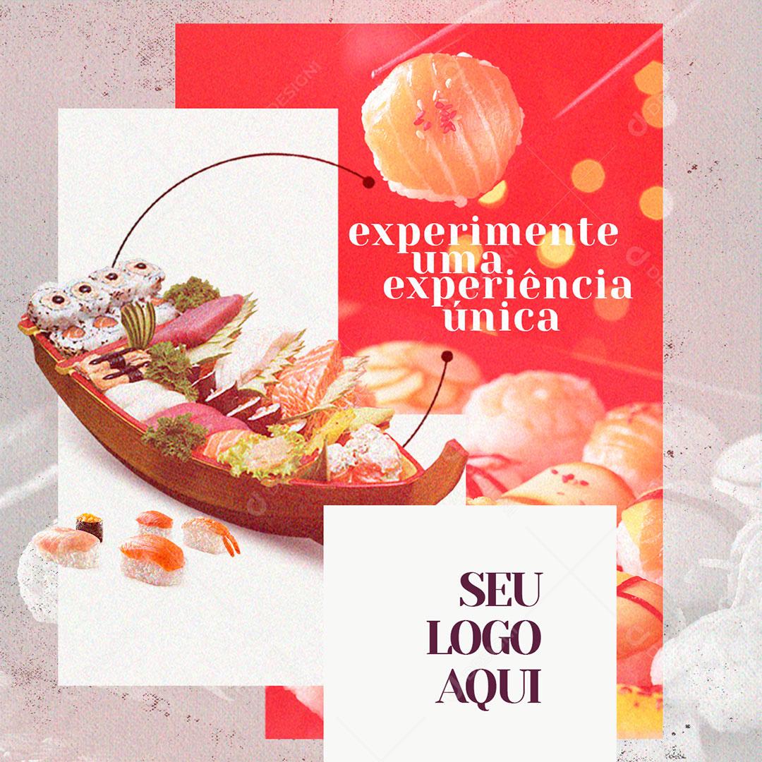 Social Media Comida Experimente uma Experiência PSD Editável