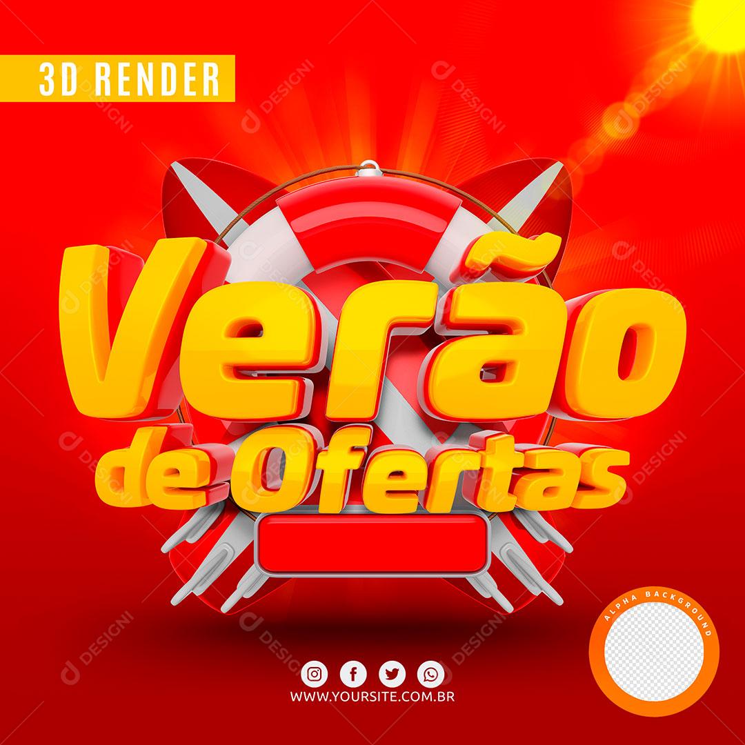 Verão de Ofertas Selo 3D Para Composição PSD Premium