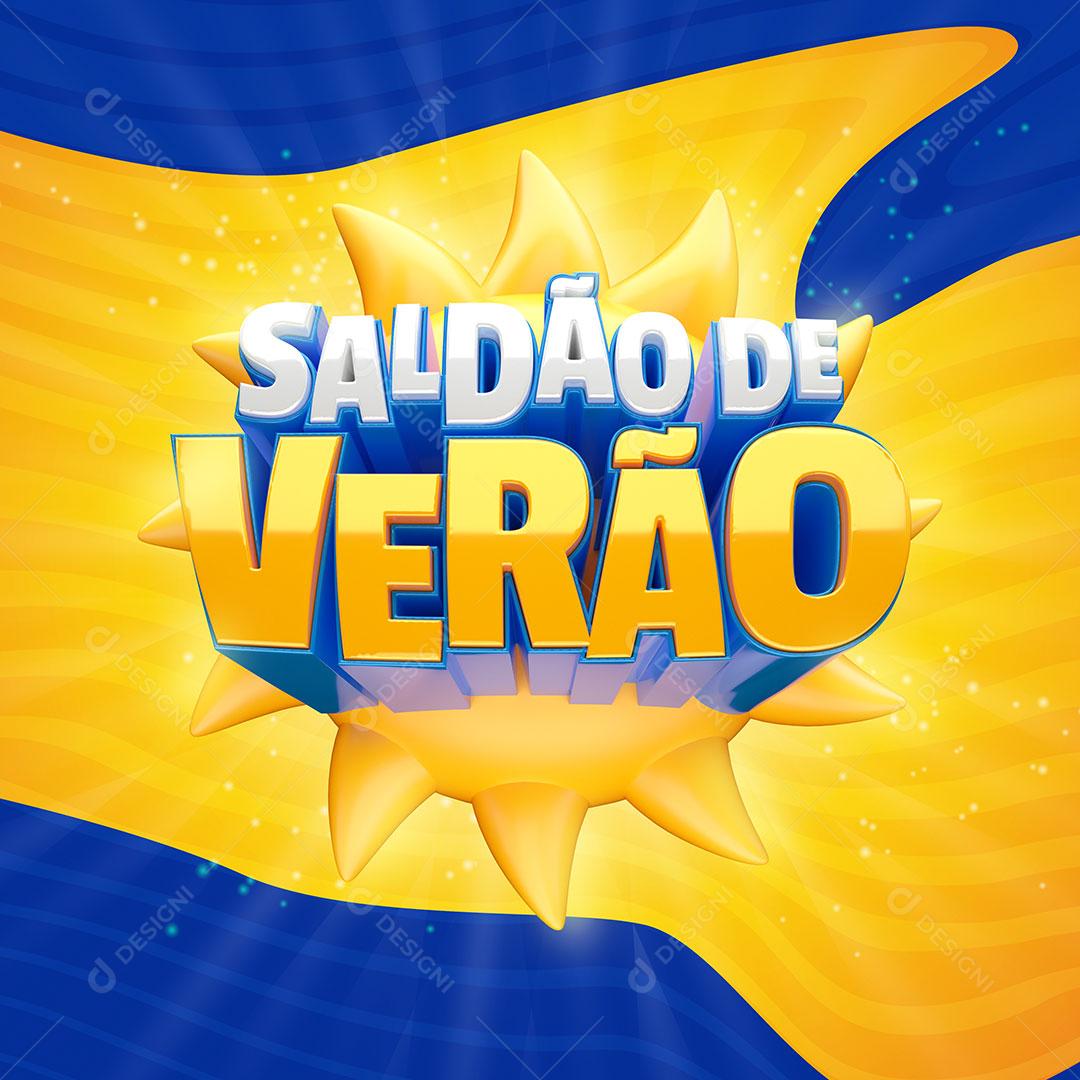 Saldão de Verão Selo 3D Para Composição PSD