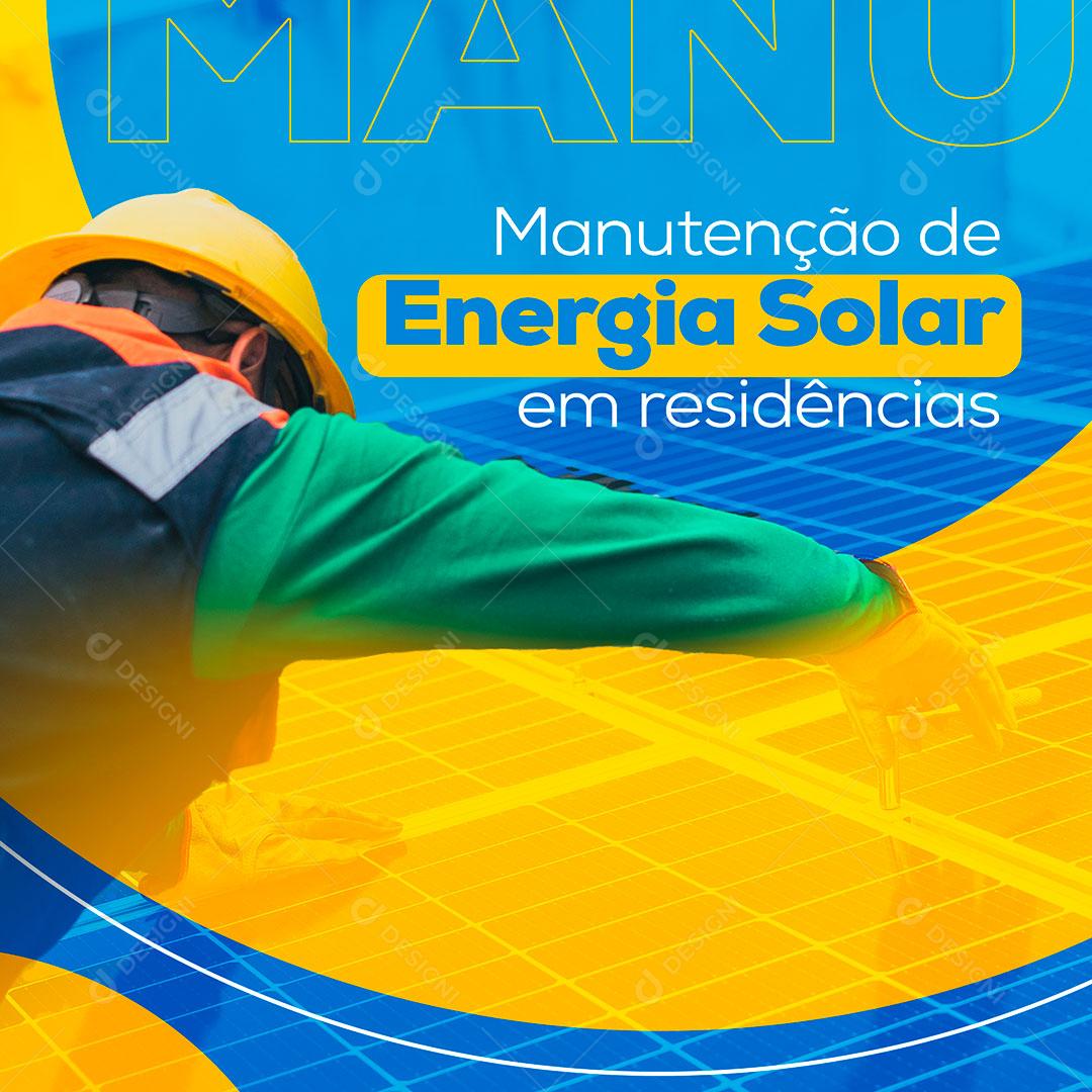 Post Feed Energia Solar Manutenção de Energia Solar Social Media PSD Editável