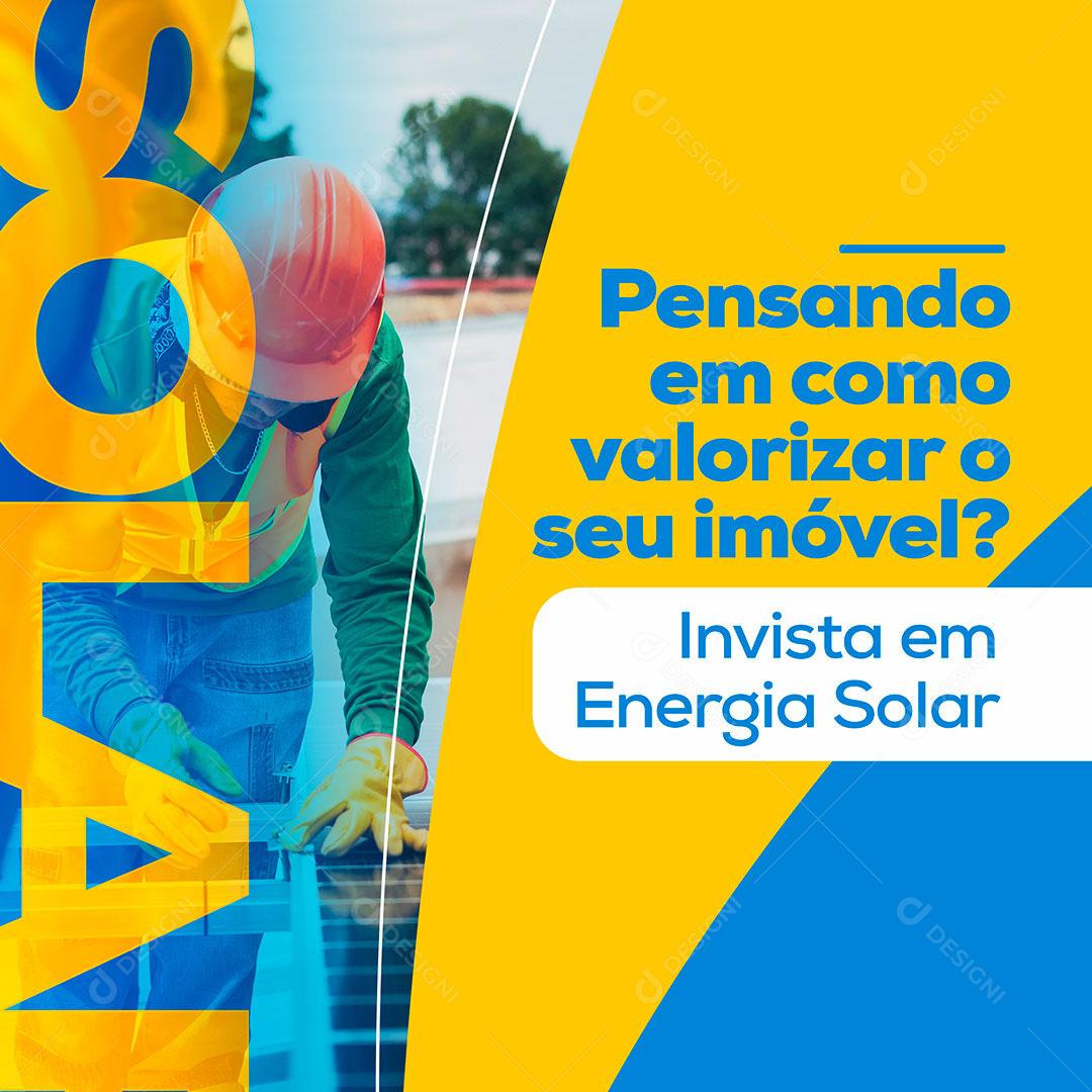 Social Media Energia Solar Pensando em Como Valorizar PSD Editável