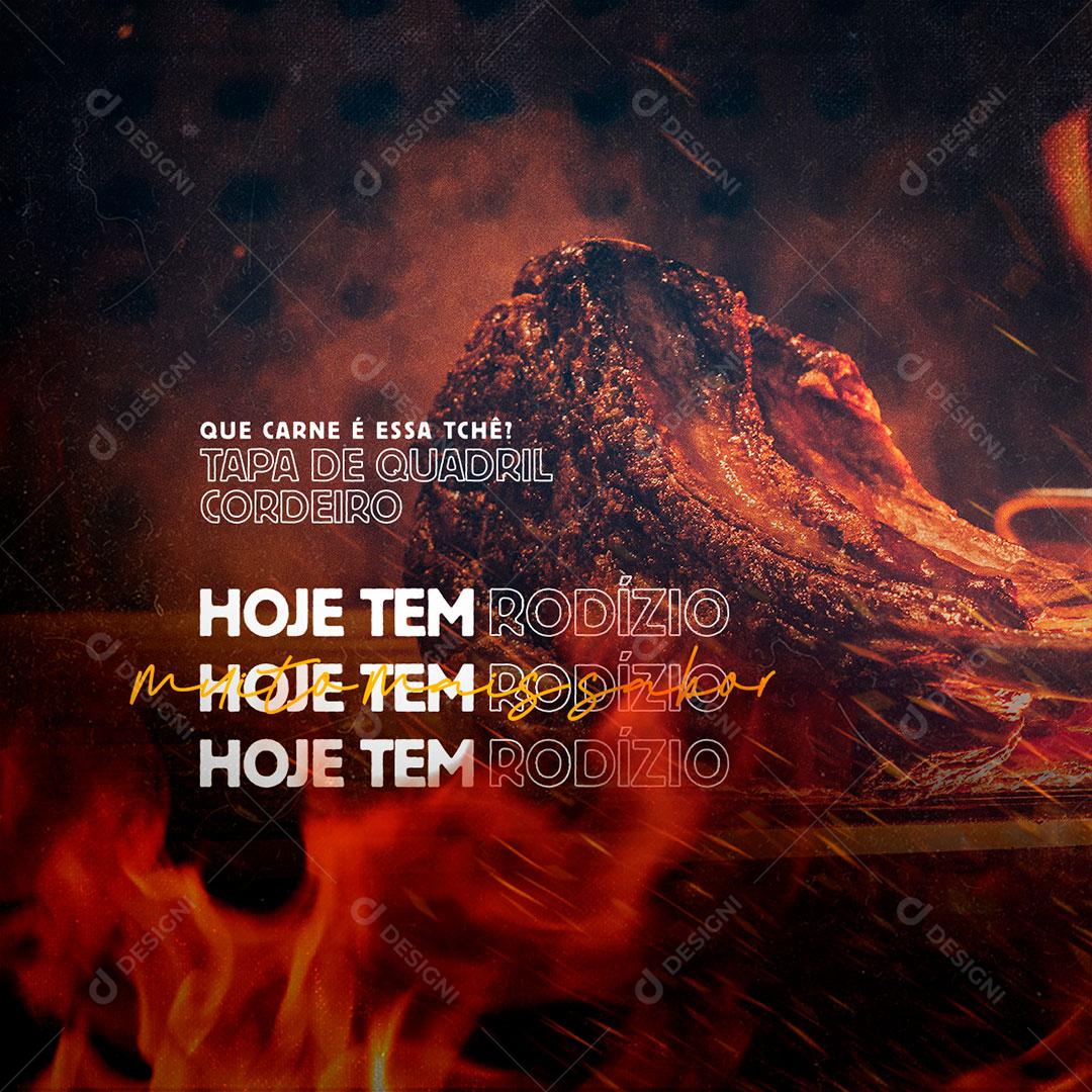 Social Media Churrascaria Hoje Tem Ródizio PSD Editável