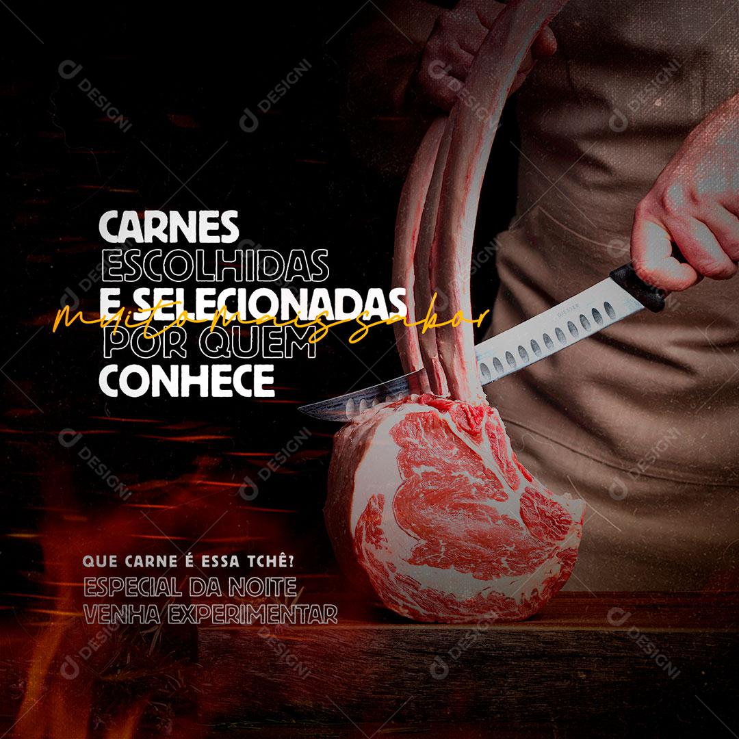 Social Media Açougue Carnes Escolhidas e Selecionadas PSD Editável