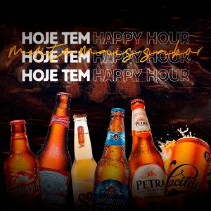 Social Media Churrascaria Hoje Tem Happy Hour PSD Editável