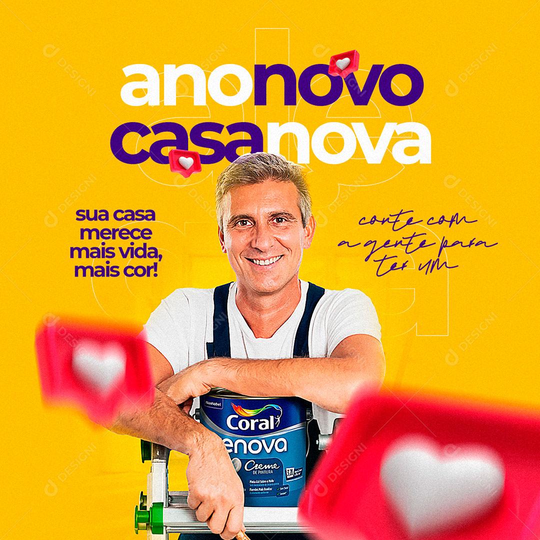Social Media Materiais De Construção Ano Novc Casa Nova PSD Editável