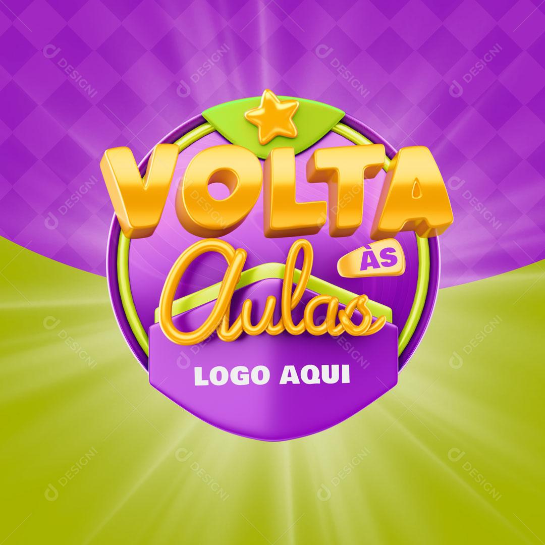 Volta às Aulas Selo 3D Para Composição PSD