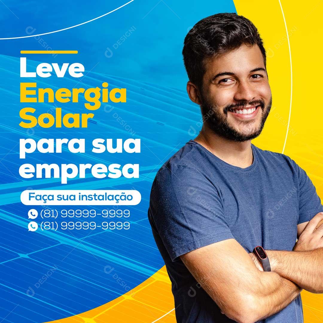 Leve Energia Solar Para Sua Empresa Social Media PSD Editável