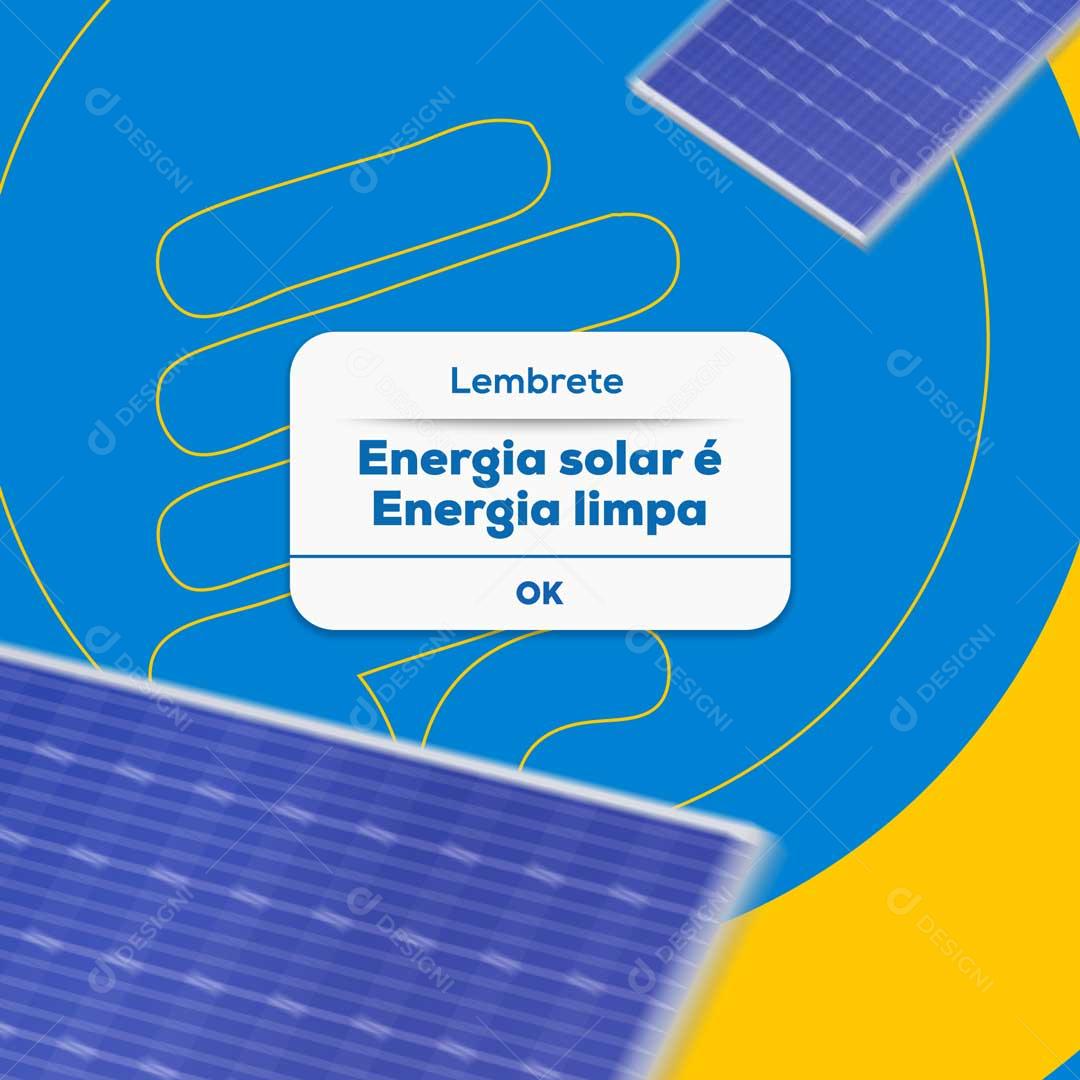 Energia Solar É Energia Limpa Social Media PSD Editável