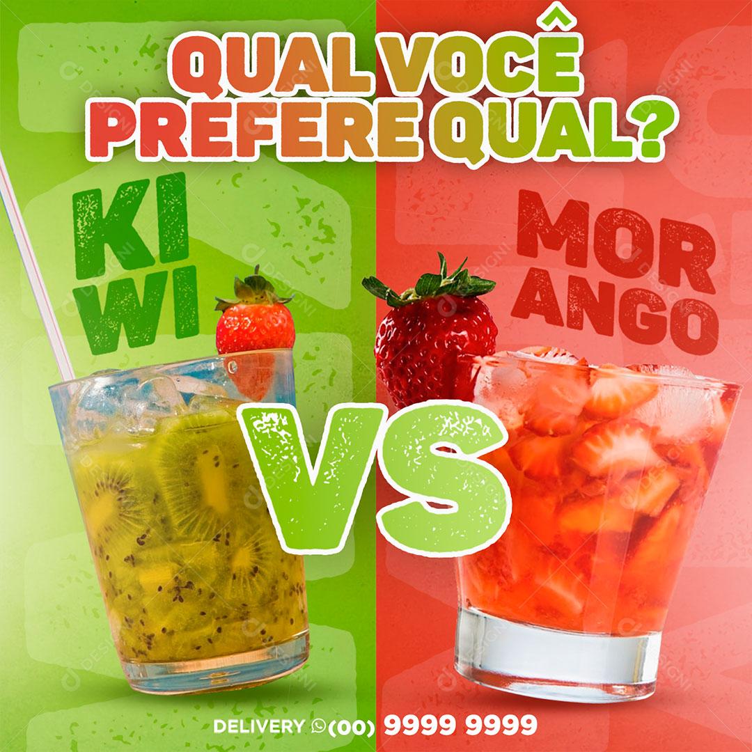 Social Media Bebidas Qual Você Prefere Qual PSD Editável