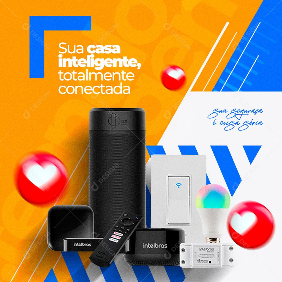 Sua Casa Inteligente Totalmente Conectada Social Media PSD Editável