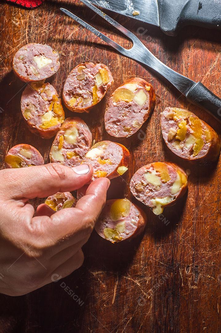 Comida Liguiça Assada Churrascaria Restaurante Foto Imagem