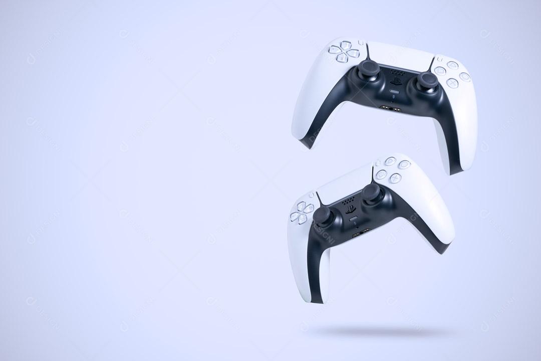 Controladores de Consoles de Jogos Branco Em Um Fundo Branco Imagem JPG