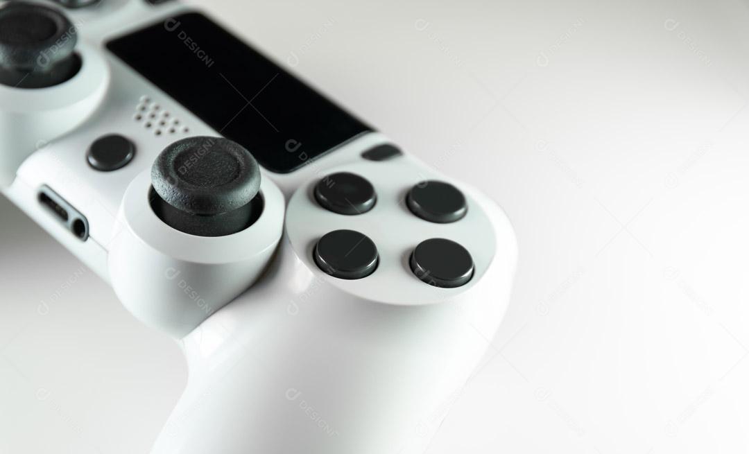 Controlador de Console de Jogos Branco Em Um Fundo Preto Imagem JPG