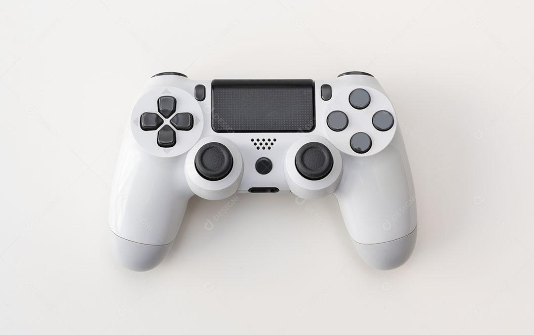 Controlador de Playstation 4 Branco Em Fundo Branco Imagem JPG