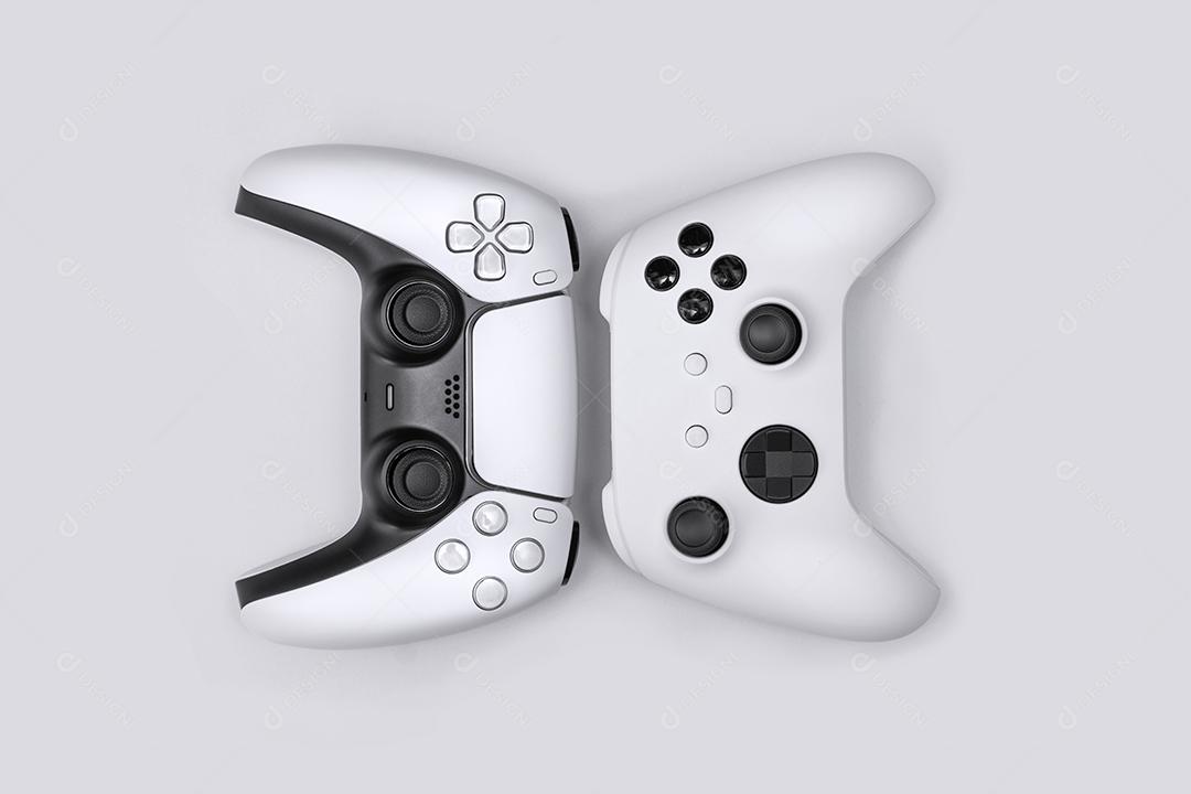 Controladores de Jogos da Próxima Geração Em Fundo Branco Imagem JPG