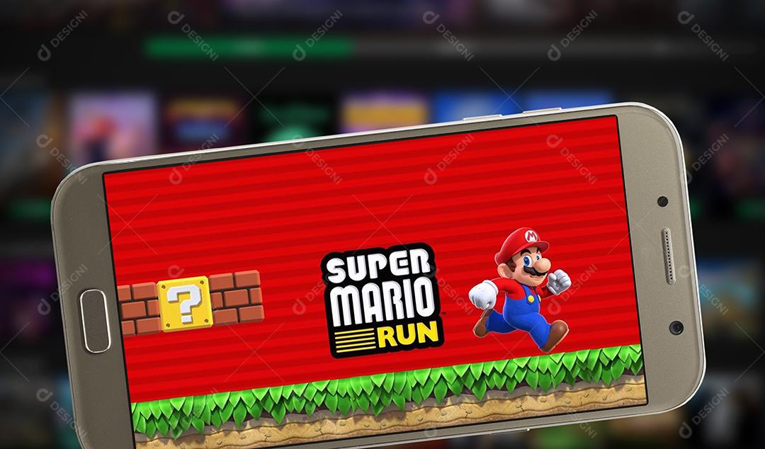 Super Mario Rodando Em Smartphone Imagem JPG
