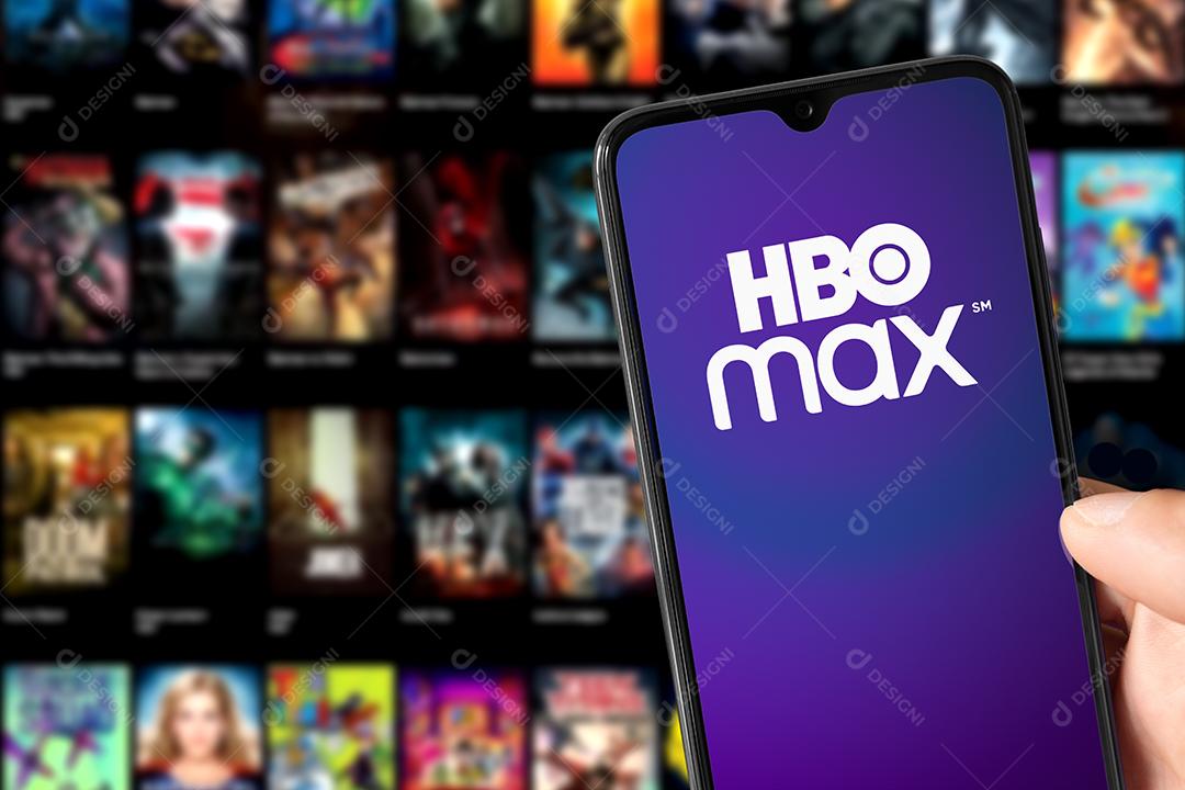 Aplicativo Hbo Max Rodando Em Smarthphone Imagem JPG