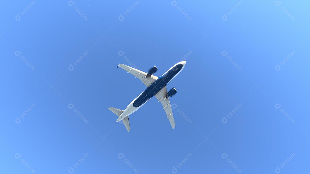 Delta Airlines Airbus A320 Voando Ilustração 3d Imagem JPG