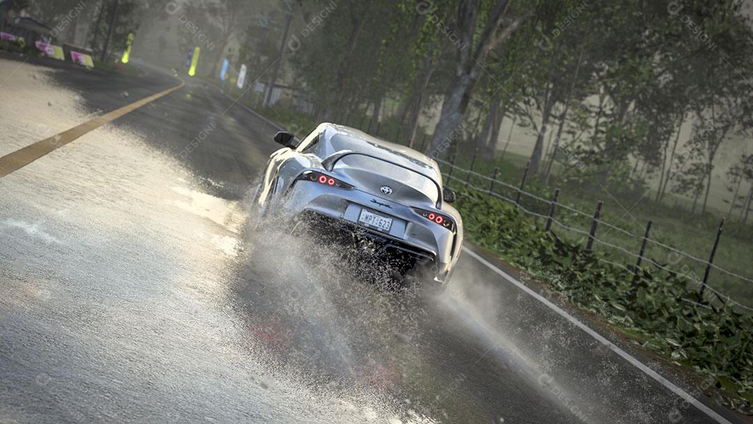 Foto Toyota Supra 2020 Rodando na Chuva no Forza Horizon 5