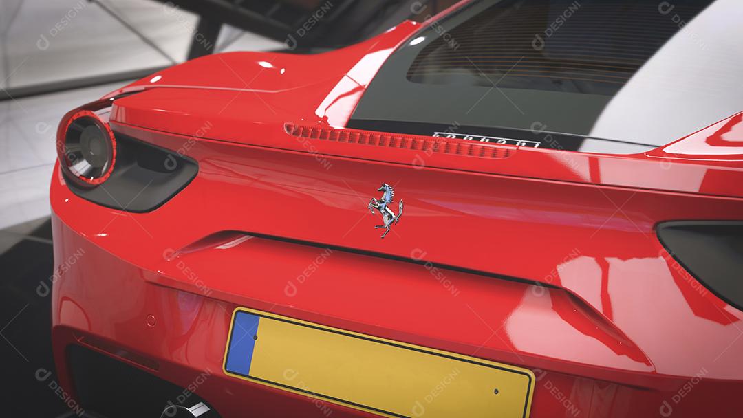 Vista Próxima da Ferrari 458 no Forza Horizon 5 Imagem JPG