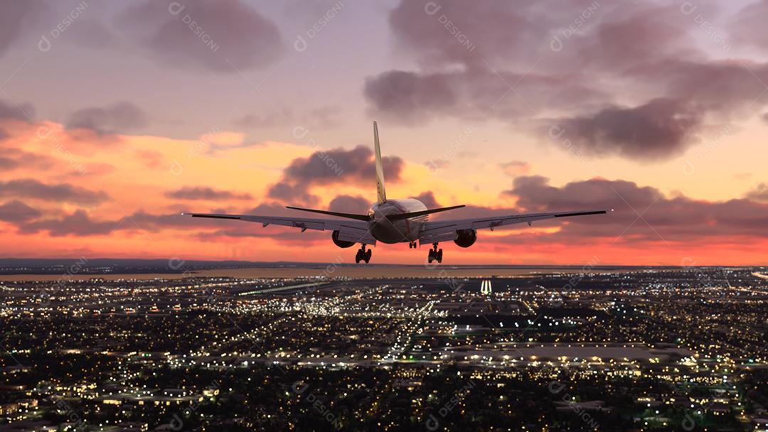 Avião Comercial Voando Se Preparando para Decolar Imagem 4k Imagem JPG