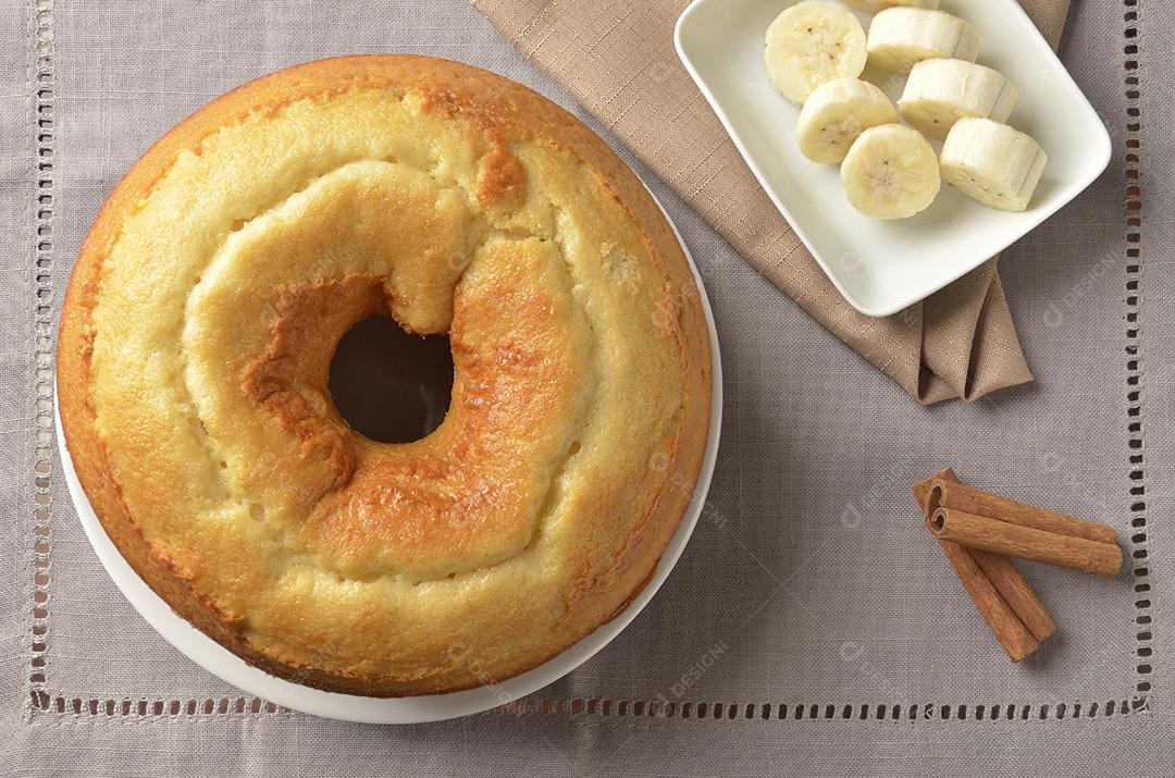 Bolo de Banana Top View Imagem JPG