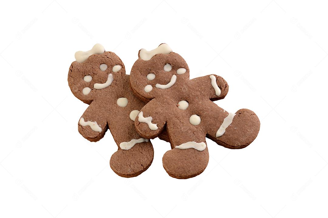 Biscoitos Natalinos Isolados Em Fundo Branco Imagem JPG