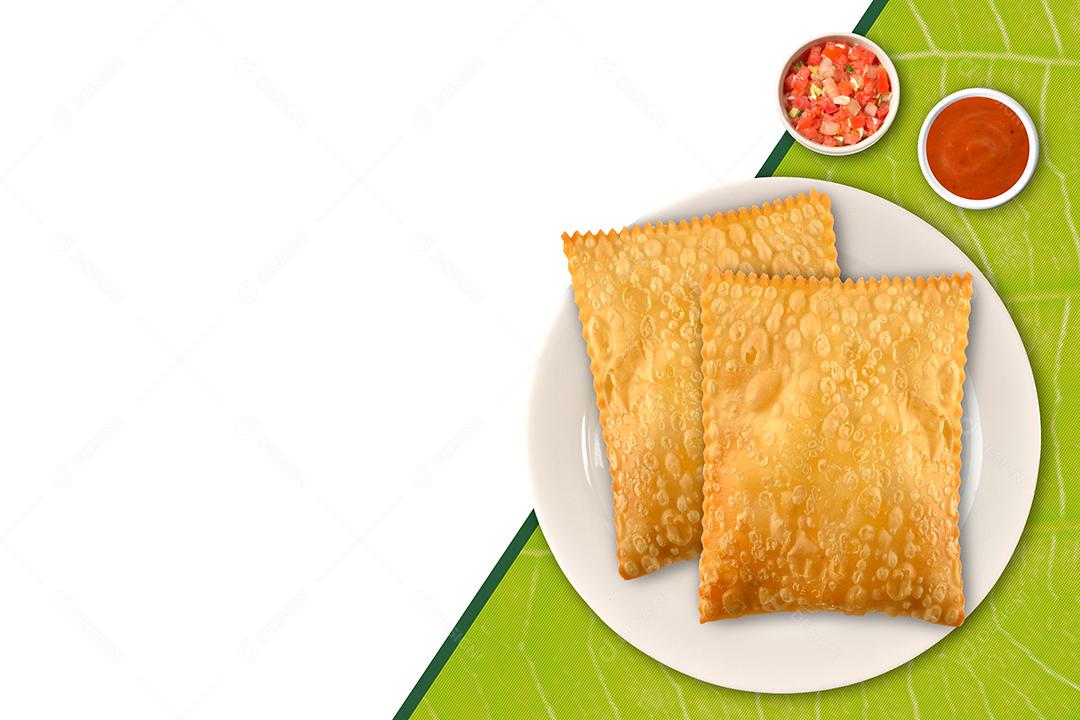 Ilustração de Banner de Dois Pasteis Com Molhos Imagem JPG