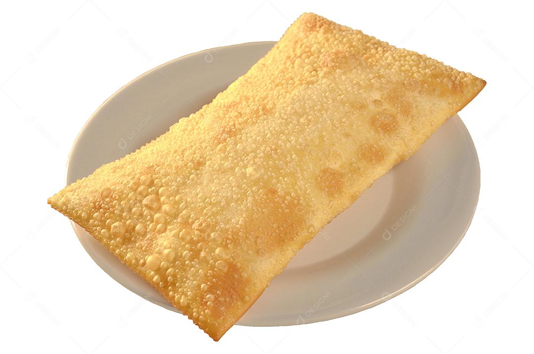 Pastel Frito Grande Isolado Em Fundo Branco Imagem JPG
