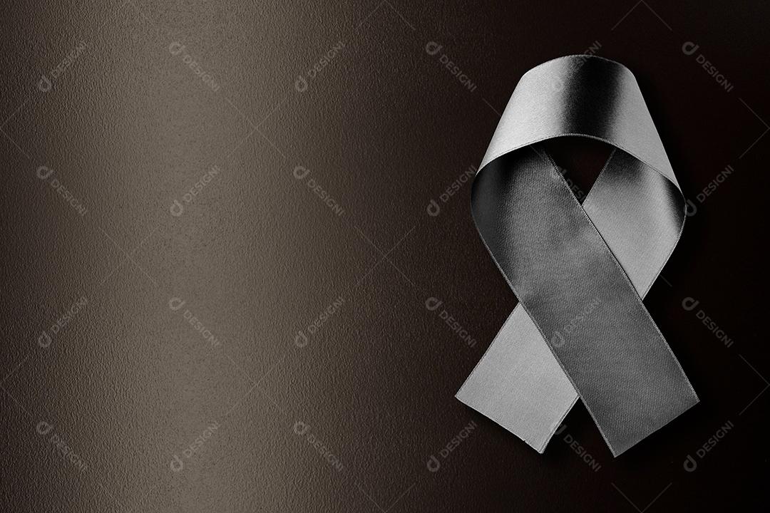 Fita Preta Simbolizando o Luto Em Fundo Escuro Imagem JPG