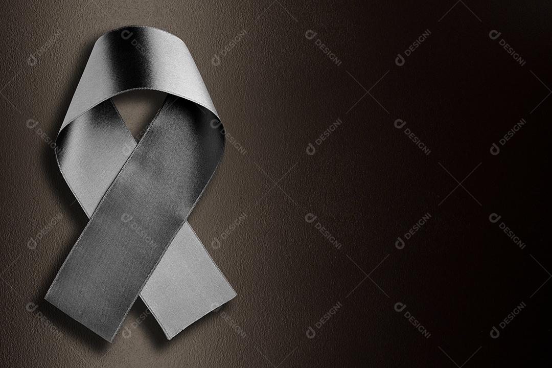 Fita Preta Simbolizando o Luto Em Fundo Iluminado Imagem JPG