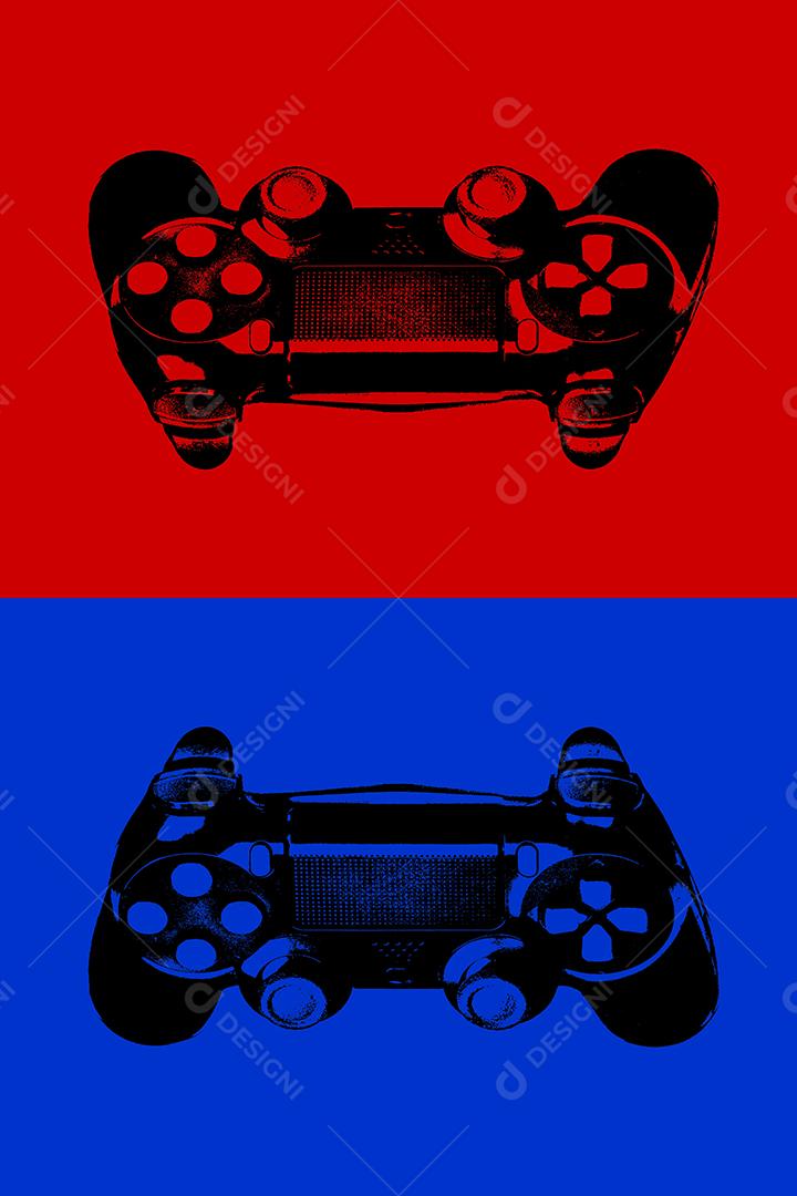 Foto Ilustração de Dois Controles Joistick Com Polaridades Diferentes