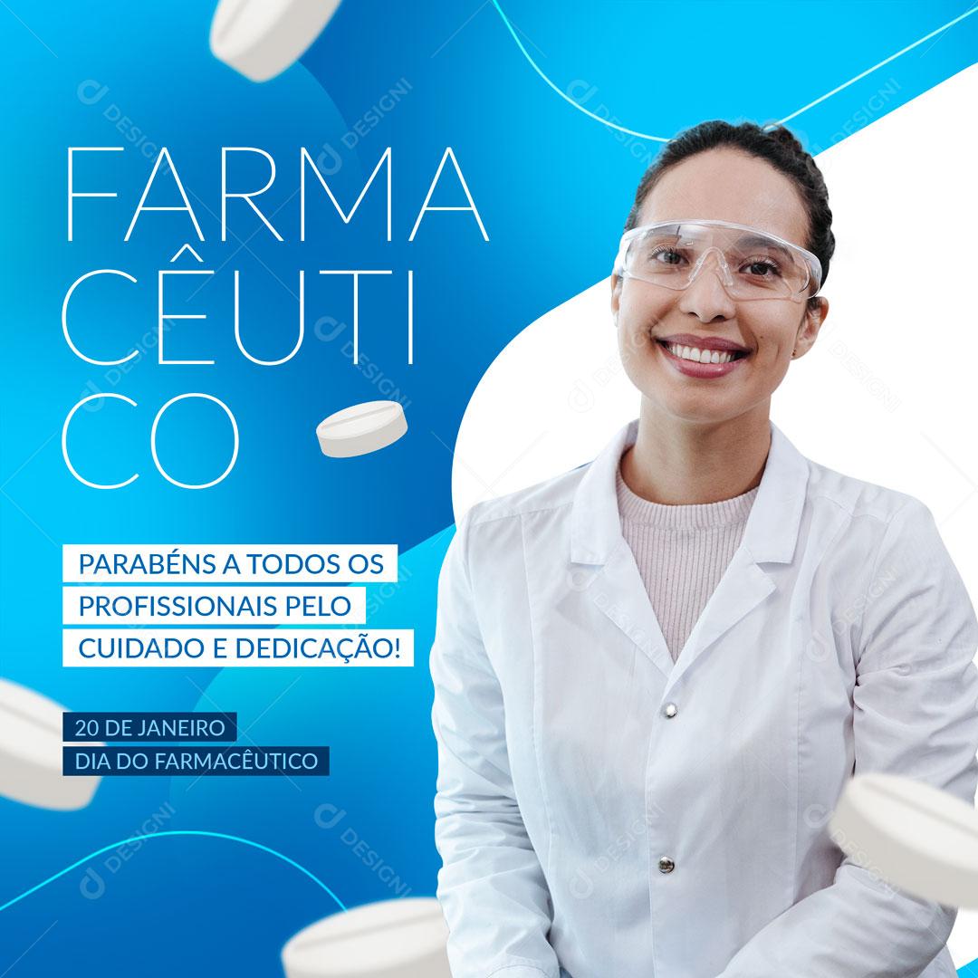 Social Media Data Comemorativa Dia do Farmacêutica PSD Editável