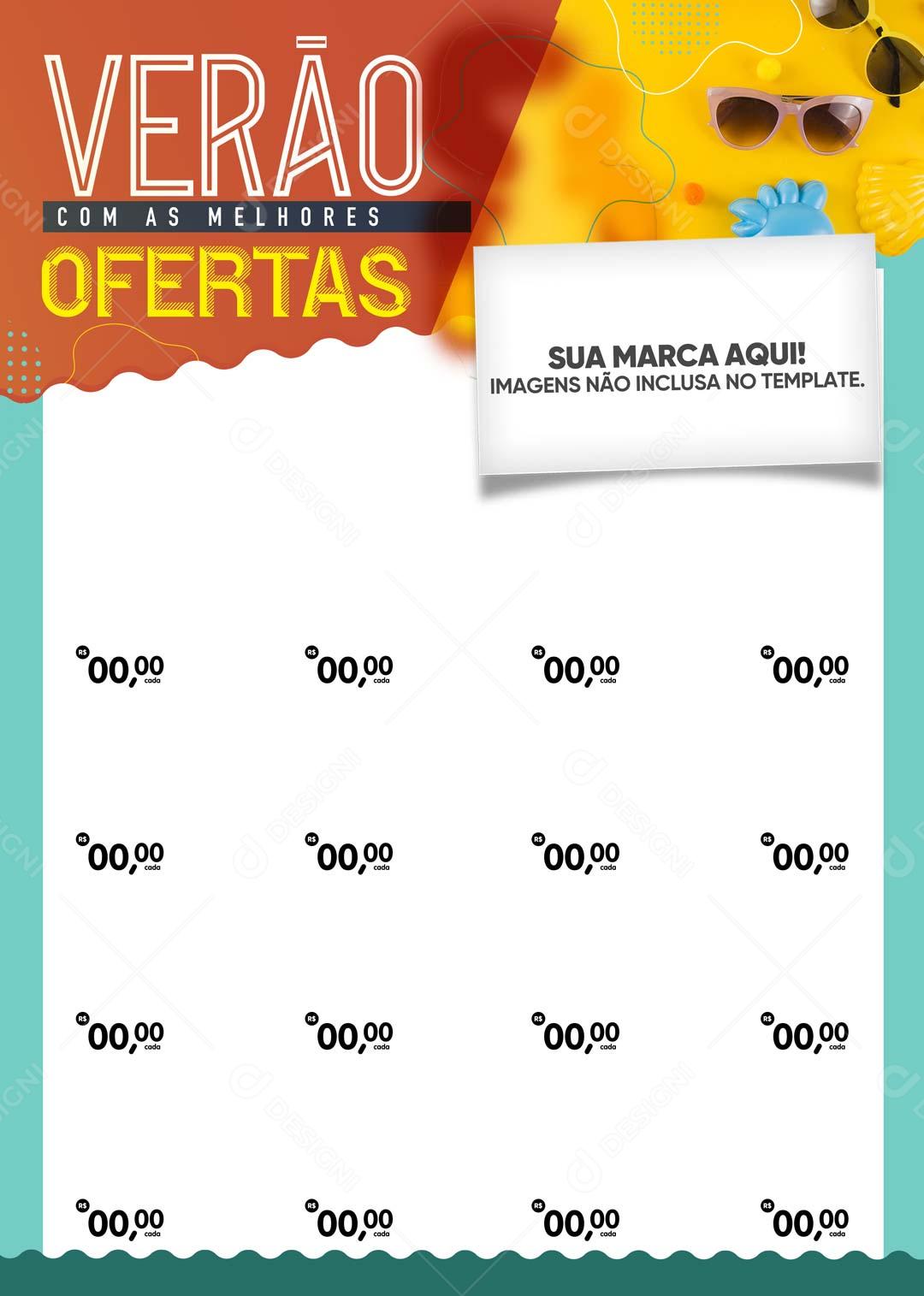 Folheto A4 Verão Com as Melhores Ofertas PSD Editável