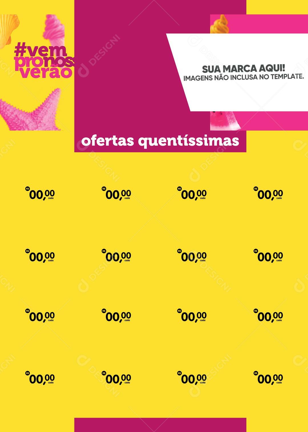 Folheto A4 Encarte Vem Pro Nosso Verão Ofertas Quentissimas PSD Editável