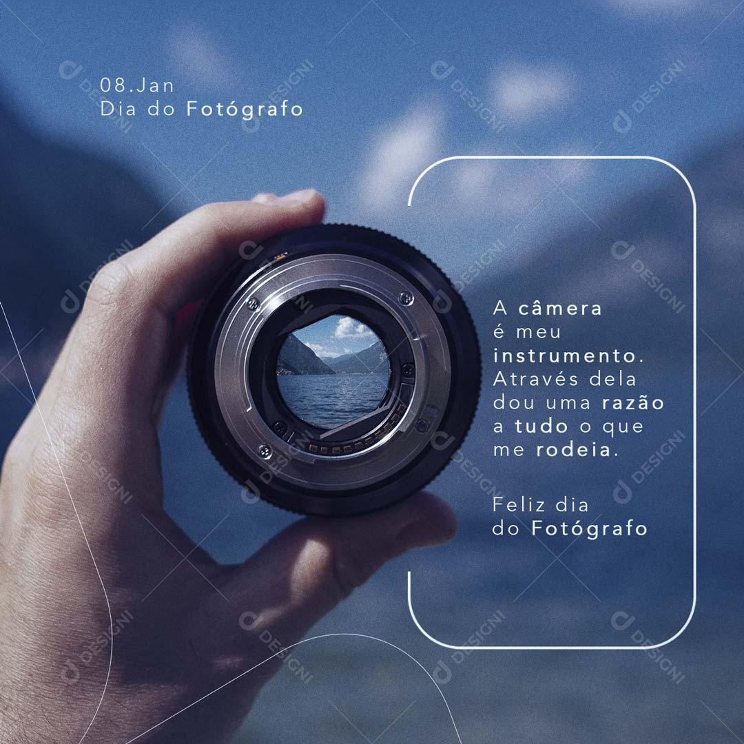 Dia do Fotógrafo  8 De Janeiro Social Media PSD Editável
