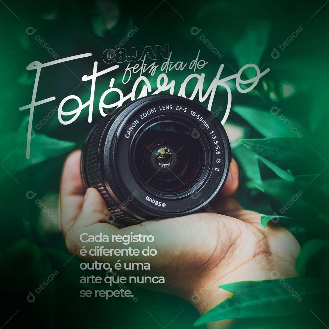 Dia do Fotógrafo 8 de Janeiro Social Media PSD Editável