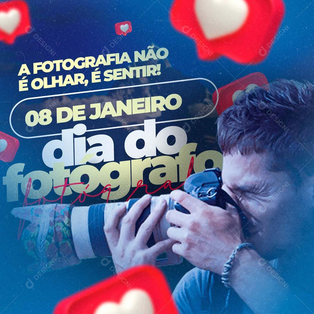 8 de Janeiro Dia do Fotógrafo Social Media PSD Editável