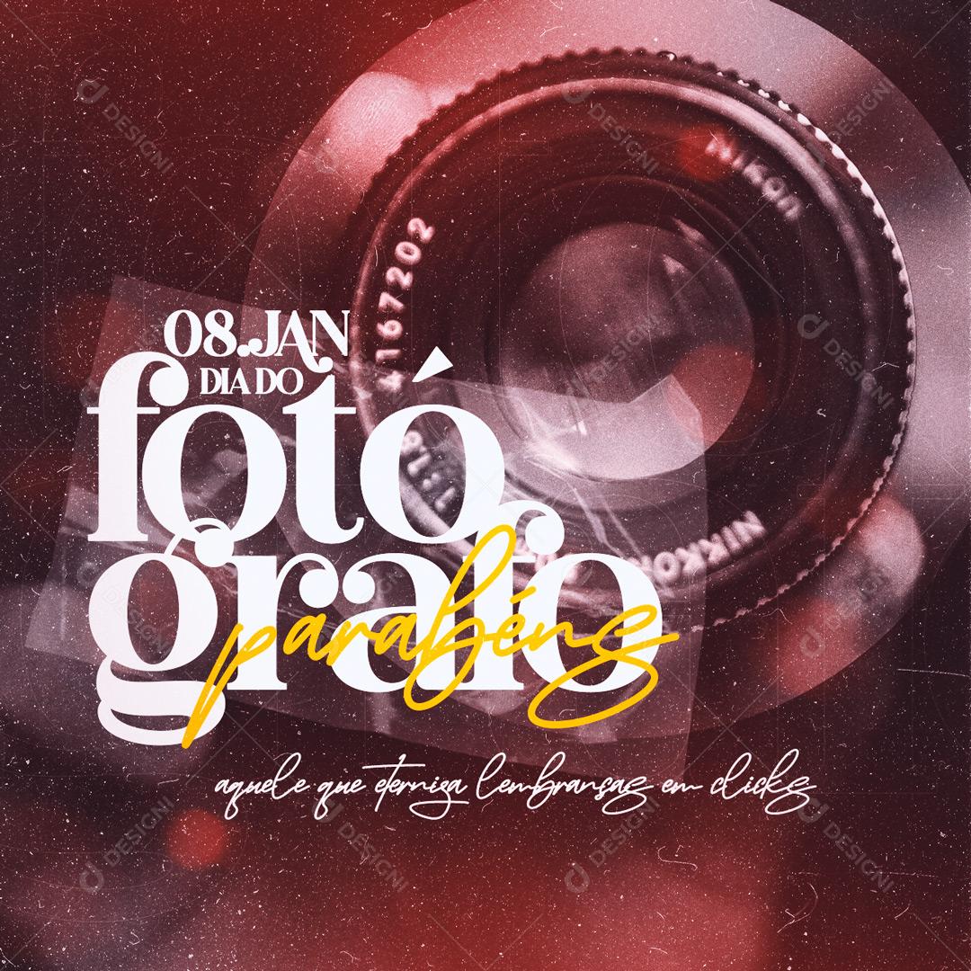 Social Media Data Comemorativa Parabéns Dia do Fotógrafo PSD Editável
