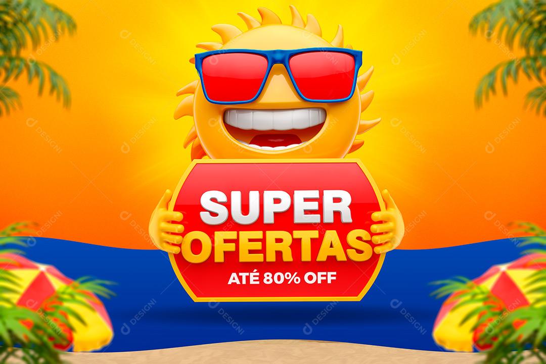 Super Ofertas Até 80% Off Selo 3D Para Composição PSD