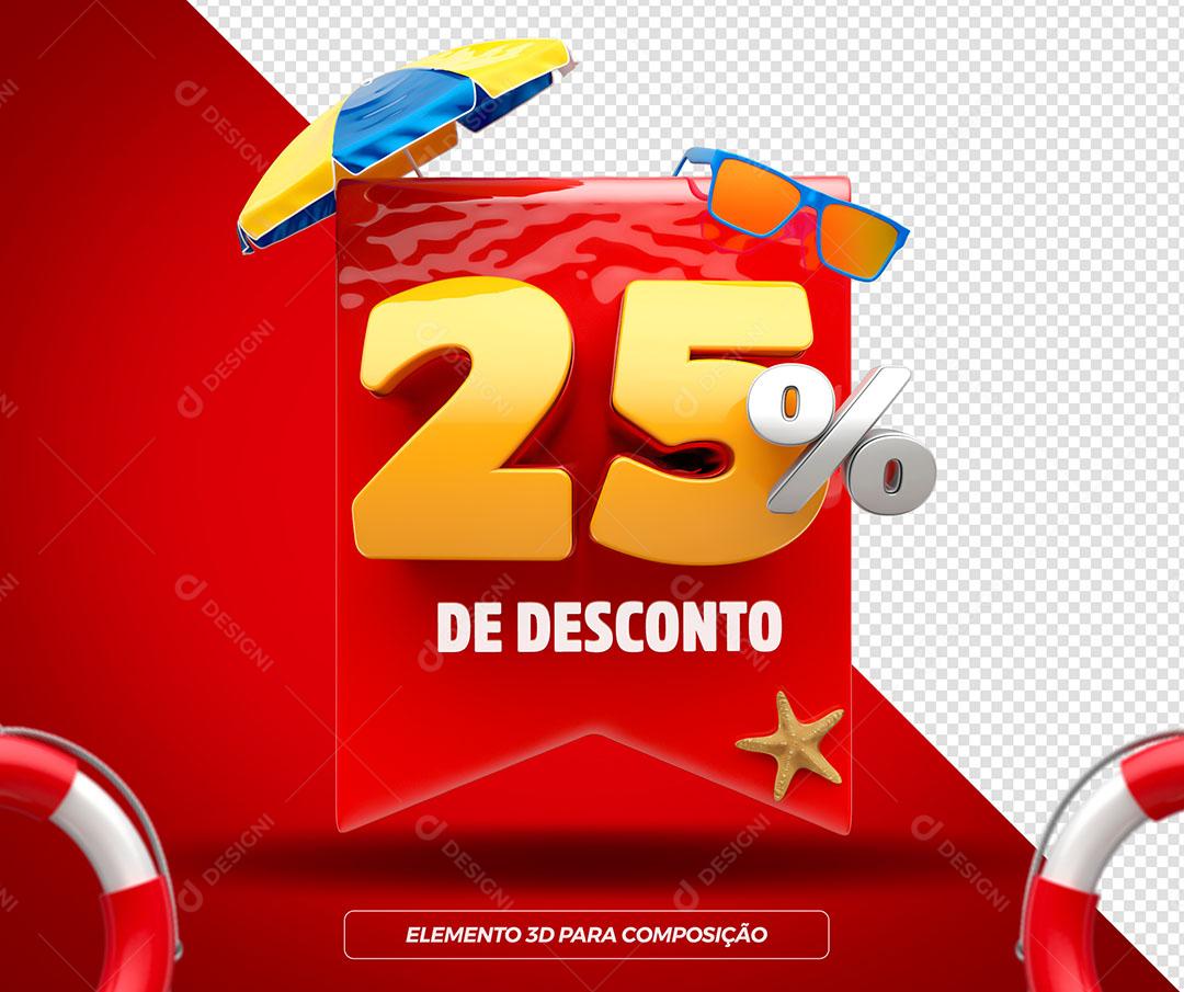 25% de Desconto Elemento 3D Para Composição PSD