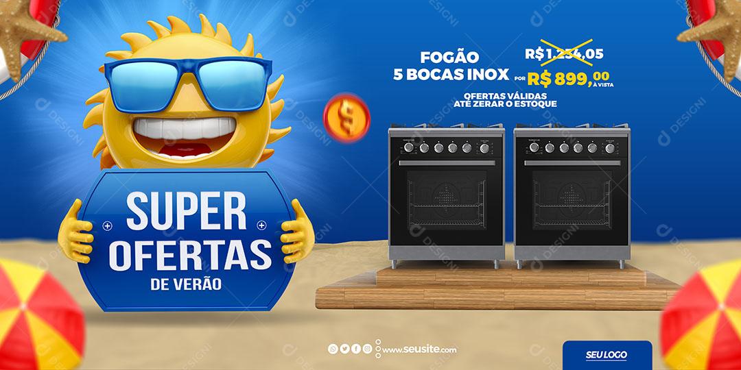 Social Media Banner Super Ofertas Produtos Eletrodomésticos PSD Editável