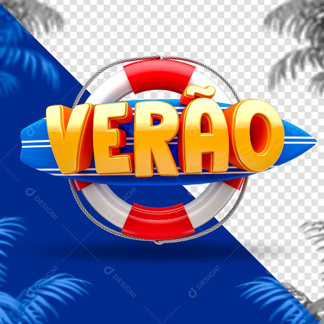 Verão Selo 3D Para Composição PSD Premium