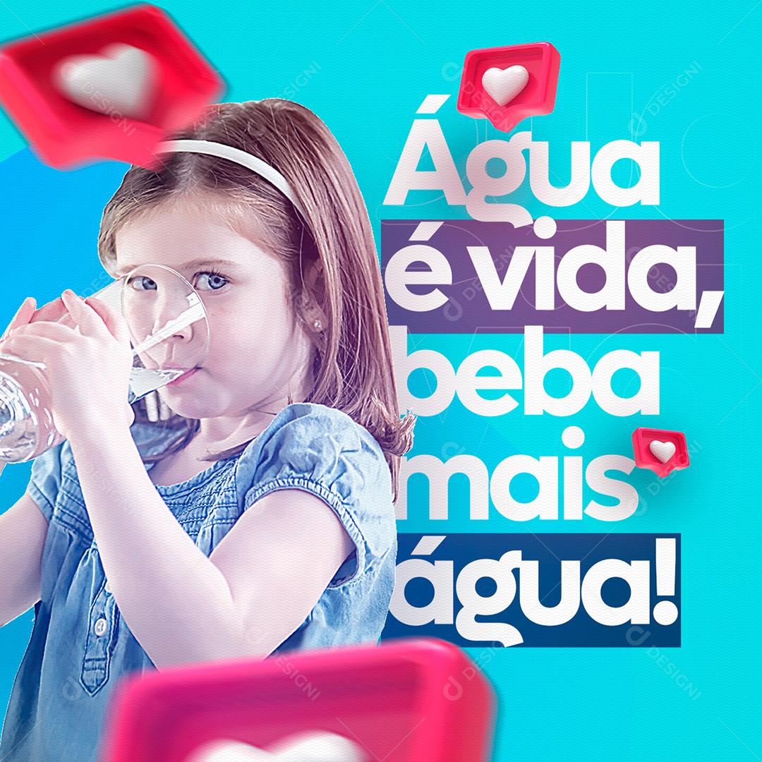 Social Media Gás E Água É Vida Beba Mais PSD Editável