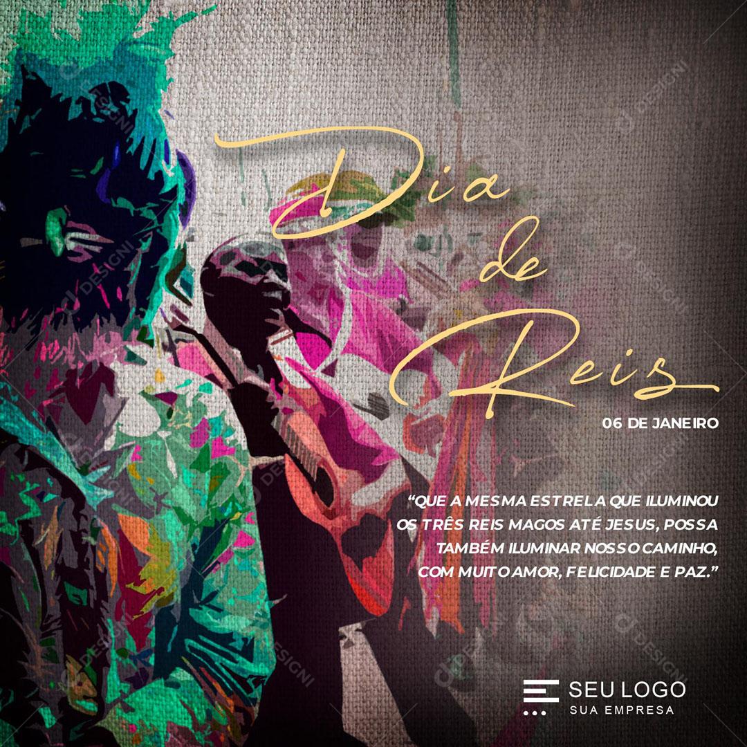 Social Media Data Comemorativa Dia de Reis PSD Editável