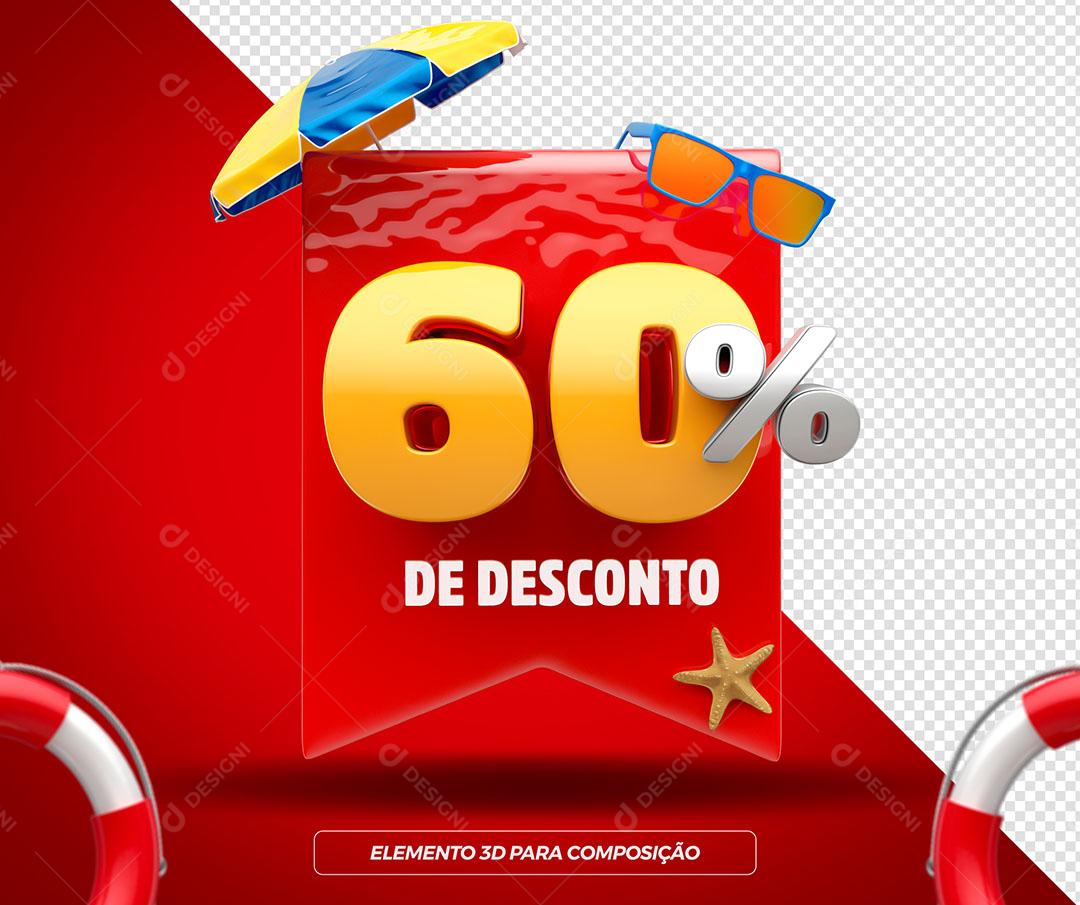 60% de Desconto Elemento 3D Para Composição PSD Premium