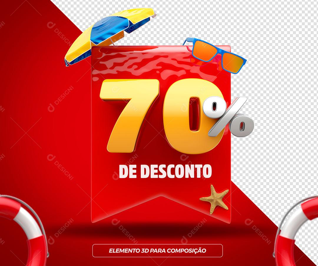 70% de Desconto Elemento 3D Composição PSD