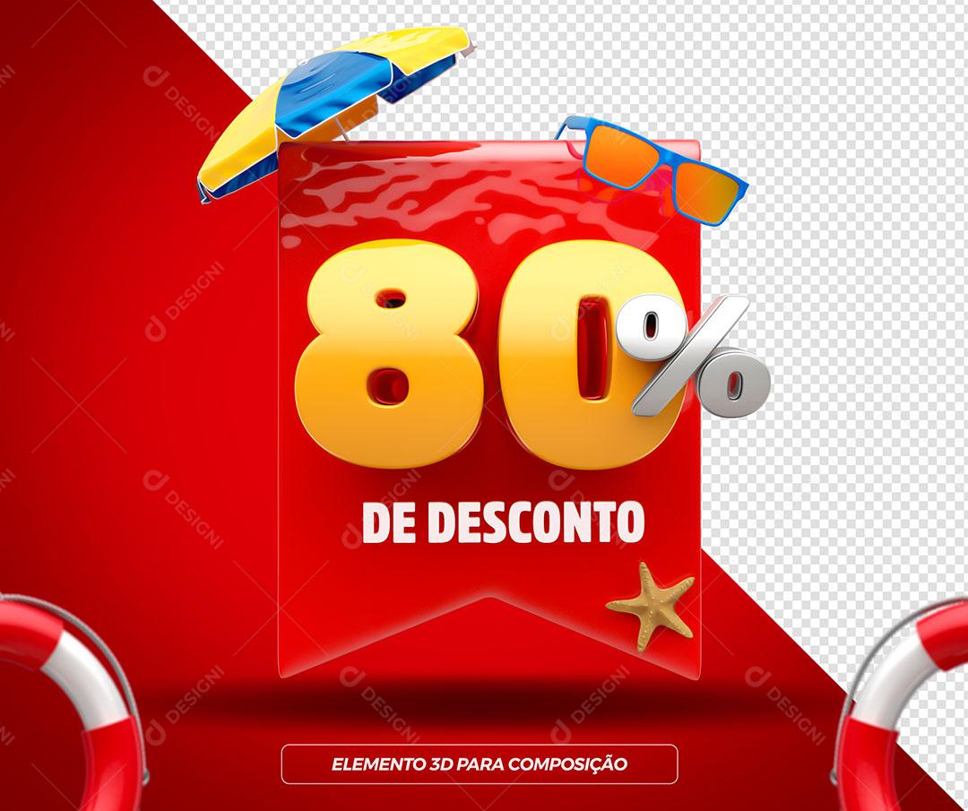 80% de Desconto Elemento 3D Para Composição PSD