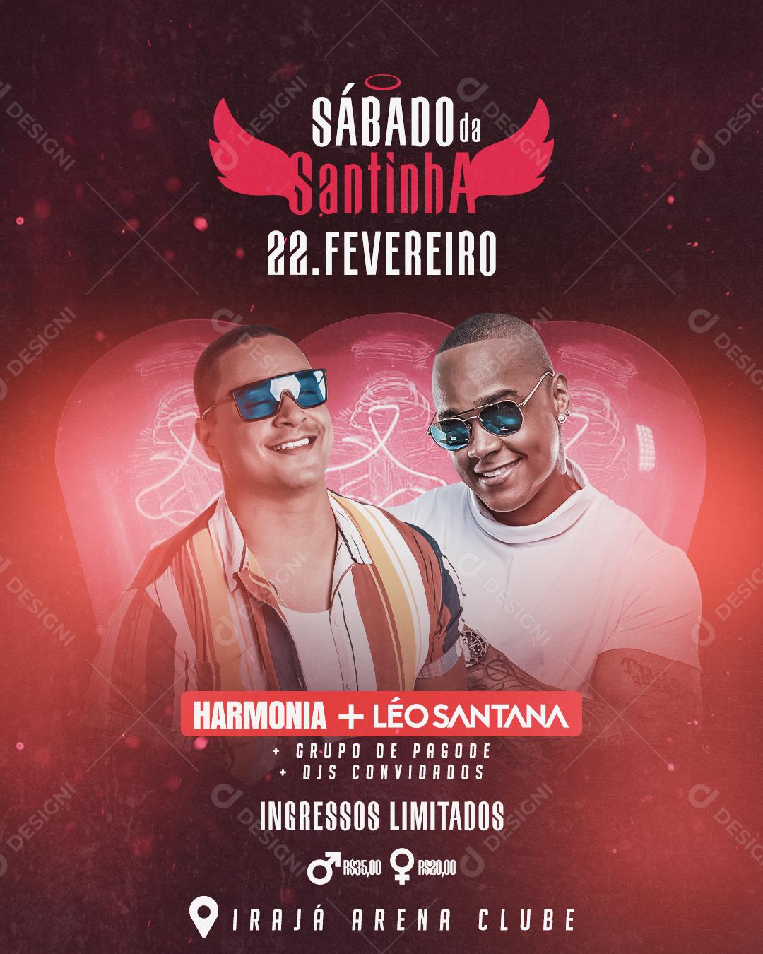 Social Media Flyers Sábado Da Santinha PSD Editável